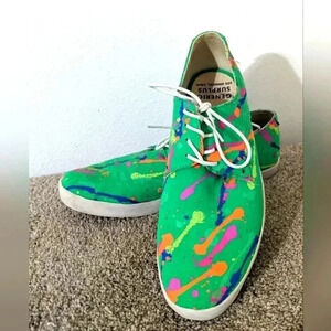 Generic Surplus Neon‎ Green Paint Splatter Men’s Mariner Size 10.5